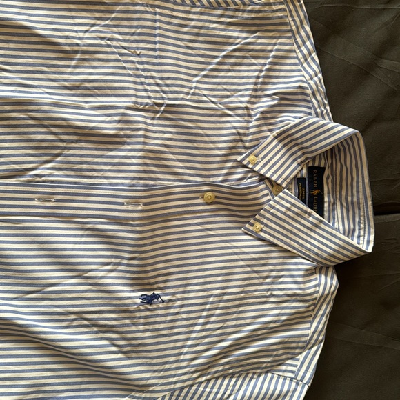 Ralph Lauren shirt strip blue size small slim fit - Picture 2 of 3